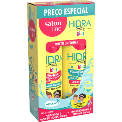 KIT SALON LINE HIDRA KIDS SHAMPOO 300ML + CONDICIONADOR 300ML