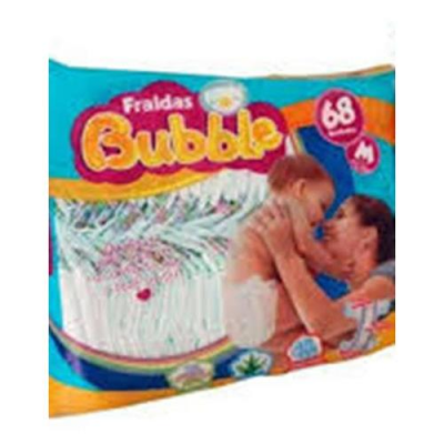 FRALDA BUBBLE M 68 UNIDADES