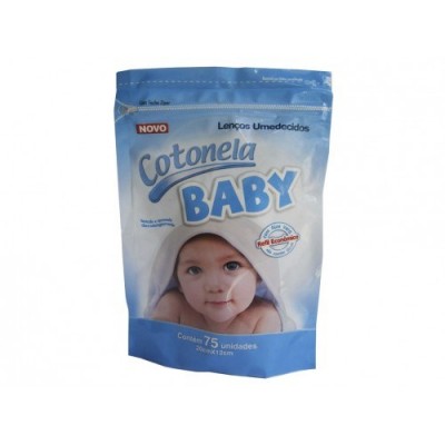 LENÇO UMEDECIDO COTONELA BABY REFIL AZUL COM 75 UNIDADES