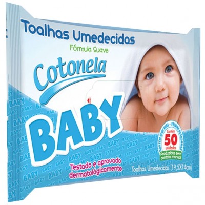 TOALHAS UMEDECIDAS COTONELA BABY 50 UNIDADES