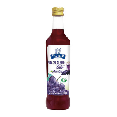 VINAGRE DE VINHO TINTO + SUCO DE UVA CASTELO LEVE VITA 500 ML