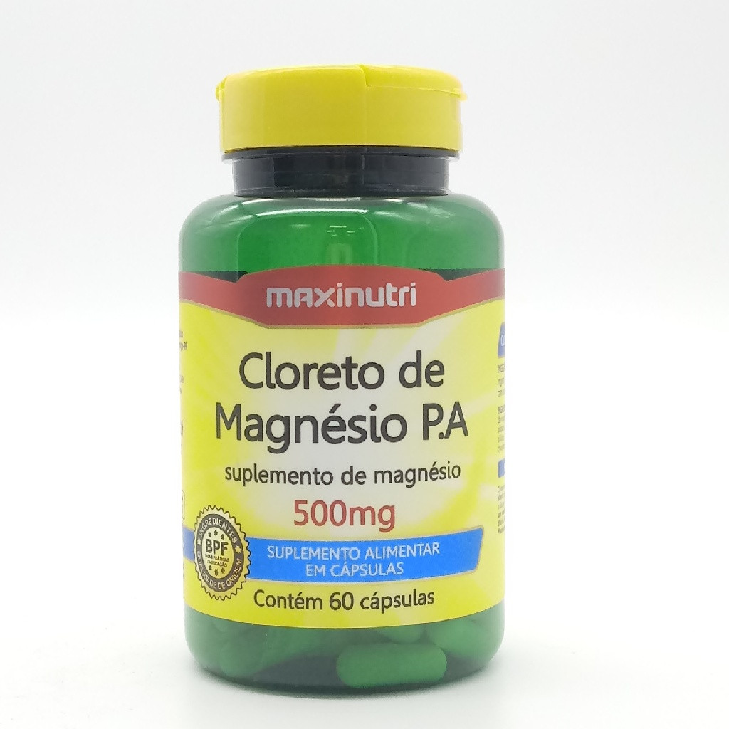 CLORETO DE MAGNESIO MAXINUTRI 500MG COM 60 CÁPSULAS