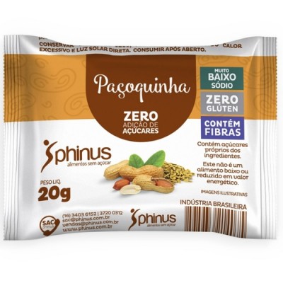 DOCE PACOQUINHA ZERO AÇUCAR PHINUS 20 GRAMAS