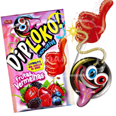 PIRULITO DIP LOKO EXPLOSIVE SABOR FRUTAS VERMELHAS 11 GRAMAS