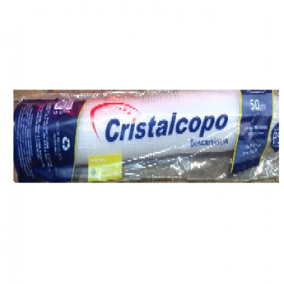 COPO DESCARTÁVEL CRISTALCOPO TRANSPARENTE COM 100 UN 50 ML