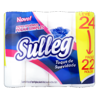 PAPEL HIGIÊNICO SULLEG FOLHA SIMPLES 22 ROLOS