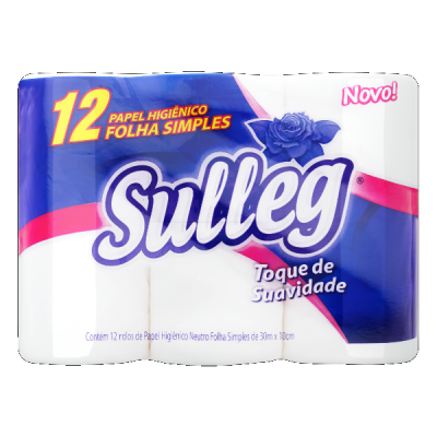 PAPEL HIGIÊNICO SULLEG FOLHA SIMPLES 12 ROLOS