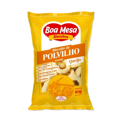 BISCOITO POLVILHO QUEIJO BOA MESA 80 GRAMAS