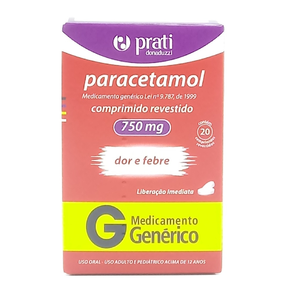 PARACETAMOL  750 MG  20 COMPRIMIDOS REVESTIDOS GENÉRICO