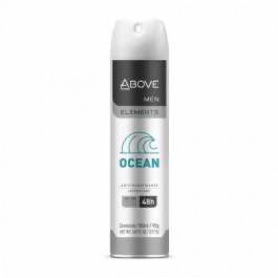 DESODORANTE AEROSOL ANTITRANSPIRANTE ABOVE MEN ELEMENTS OCEAN 48H COM 150ML