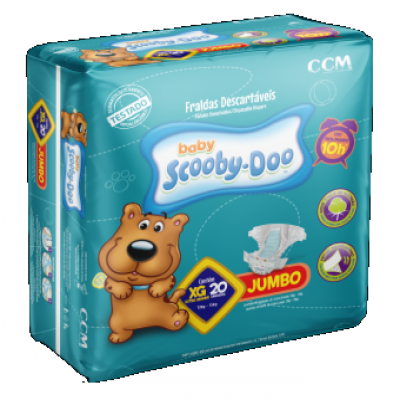 FRALDA SCOOBY-DOO JUMBO XG 20 UNIDADES