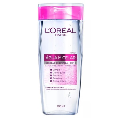 ÁGUA MICELAR L'ORÉAL SOLUÇÃO DE LIMPEZA 5 EM 1 200 ML