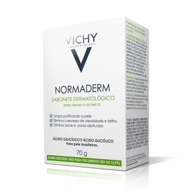 SABONETE DERMATOLÓGICO NORMADERM VICHY PELE OLEOSA A ACNEICA 70 GRAMAS