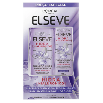 KIT ELSEVE SHAMPOO 375 ML MAIS CONDICIONADOR 170 ML HIALURONICO