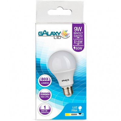 LÂMPADA GALAXY LED BULBO 9 W SUBSTITUI INCANDESCENTE 60 W BIVOLT