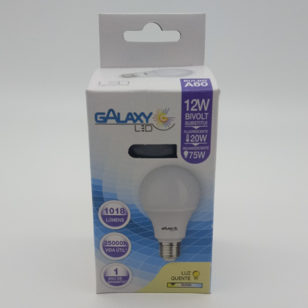 LÂMPADA GALAXY LED BULBO 12W SUBSTITUI INCANDESCENTE 75 W BIVOLT