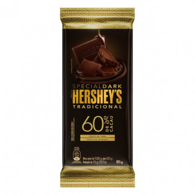 CHOCOLATE HERSHEY'S DARK TRADICIONAL 60% CACAU 85 GRAMAS