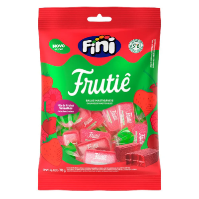 BALA FINI MASTIGÁVEIS FRUTIÊ MIX DE FRUTAS VERMELHAS 70 G