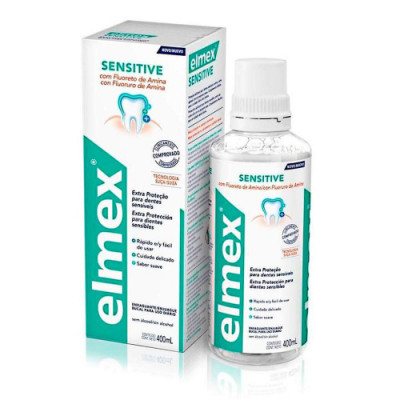 ENXAGUANTE ANTISSÉPTICO BUCAL ELMEX SENSITIVE DENTES SENSÍVEIS COM 400ML