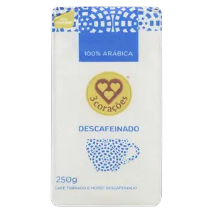 CAFÉ DESCAFEINADO 3 CORAÇÕES VÁCUO 250G