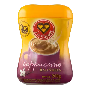 CAPPUCCINO 3 CORAÇÕES BAUNILHA 200G