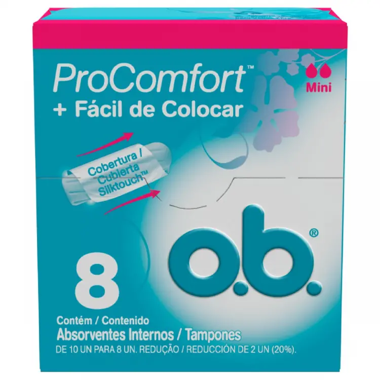 ABSORVENTE INTERNO OB PROCOMFORT MINI 8 UNIDADES