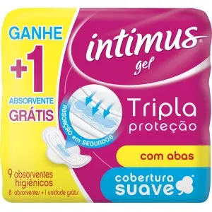 ABSORVENTE INTIMUS SUAVE C/ ABAS 9 UNIDADES