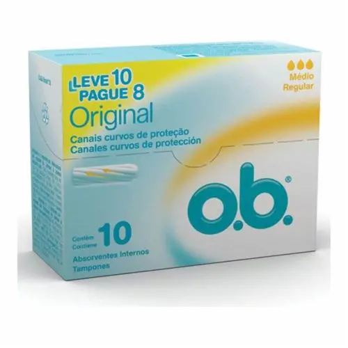 ABSORVENTE INTERNO OB MÉDIO - LEVE 10 PAGUE 8 UNIDADES