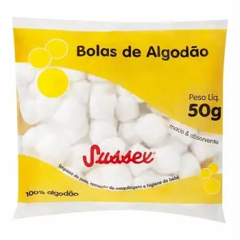 ALGODÃO SUSSEX BOLAS BRANCA 50 GRAMAS