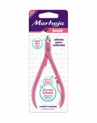 ALICATE PARA CUTÍCULA MERHEJE ROSA + PINÇA