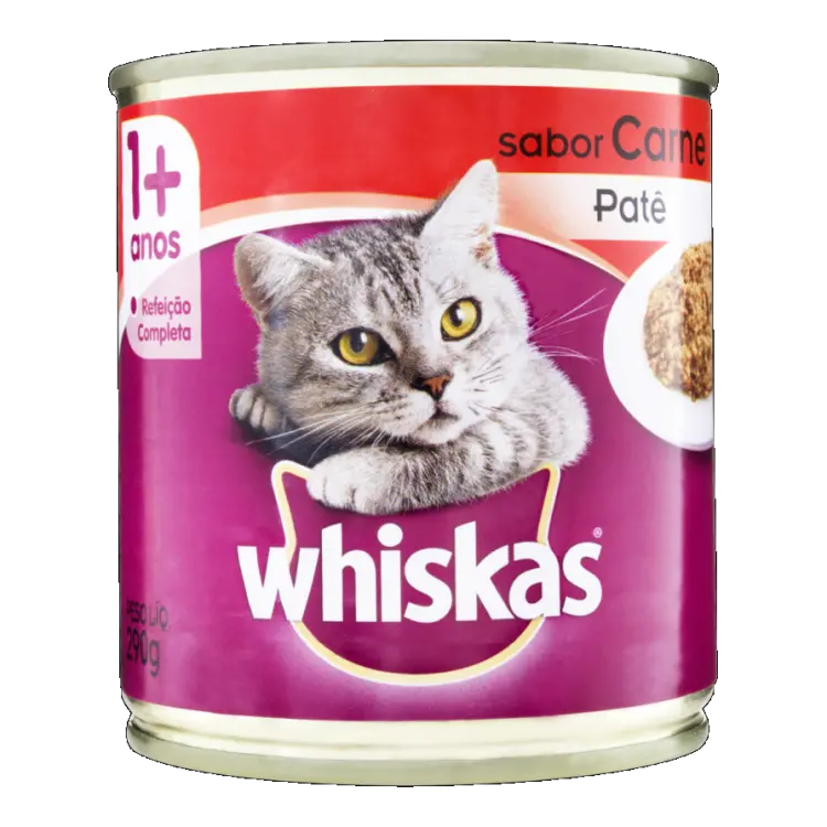 ALIMENTO PARA GATO ADULTO WHISKAS PATÊ CARNE 290G