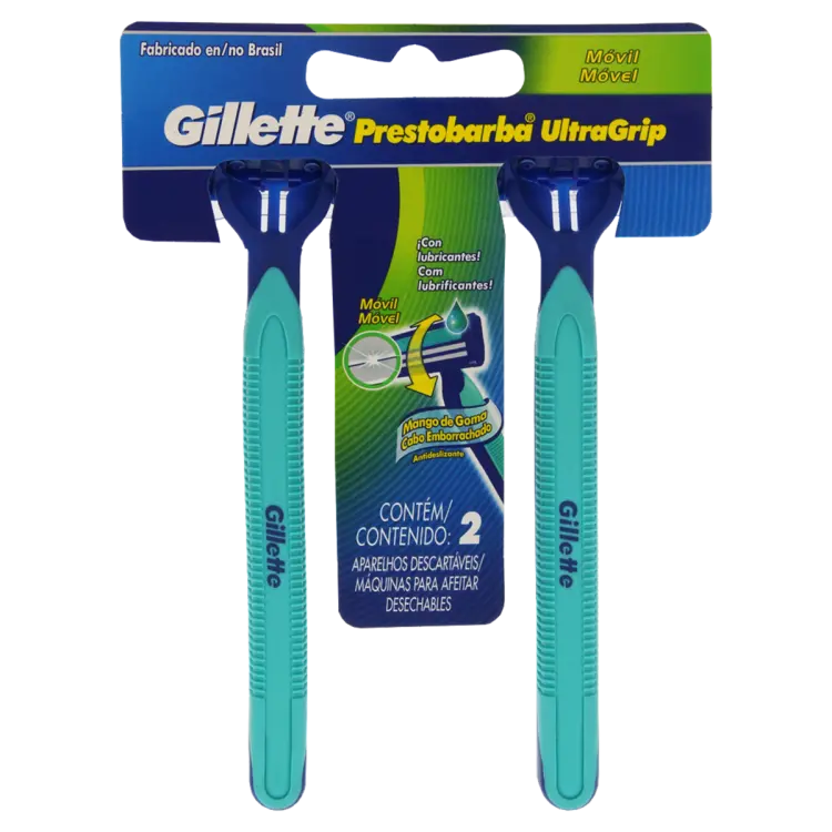 APARELHO GILLETTE PRESTOBARBA ULTRAGRIP MÓVEL 2 UNIDADES