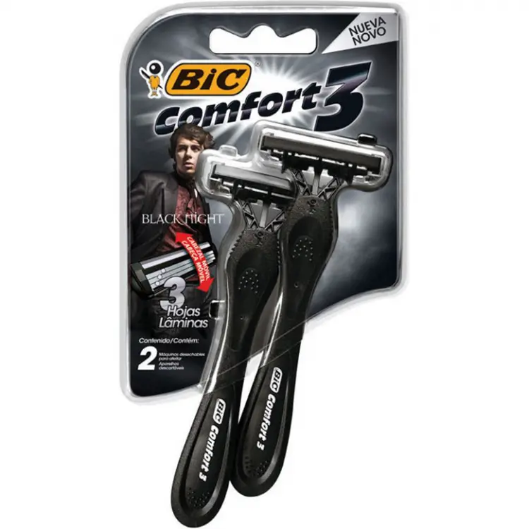 APARELHO BARBEAR BIC 3 CONFORT BLACK COM 2 UN