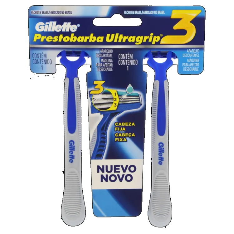 APARELHO PRESTOBARBA ULTRA GRIP 3 COM 2 UNIDADES