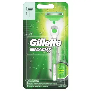 APARELHO GILLETTE MACH 3 ACQUA SENSITIVE COM 1 CARTUCHO