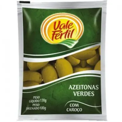 AZEITONA VERDE VALE FERTIL COM CAROÇO 100G