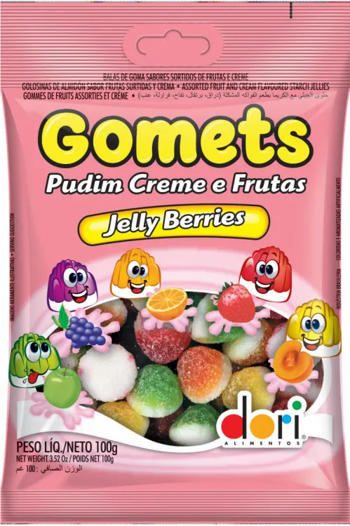 BALA DE GOMAS DORI PUDIM CREME DE FRUTAS 100G