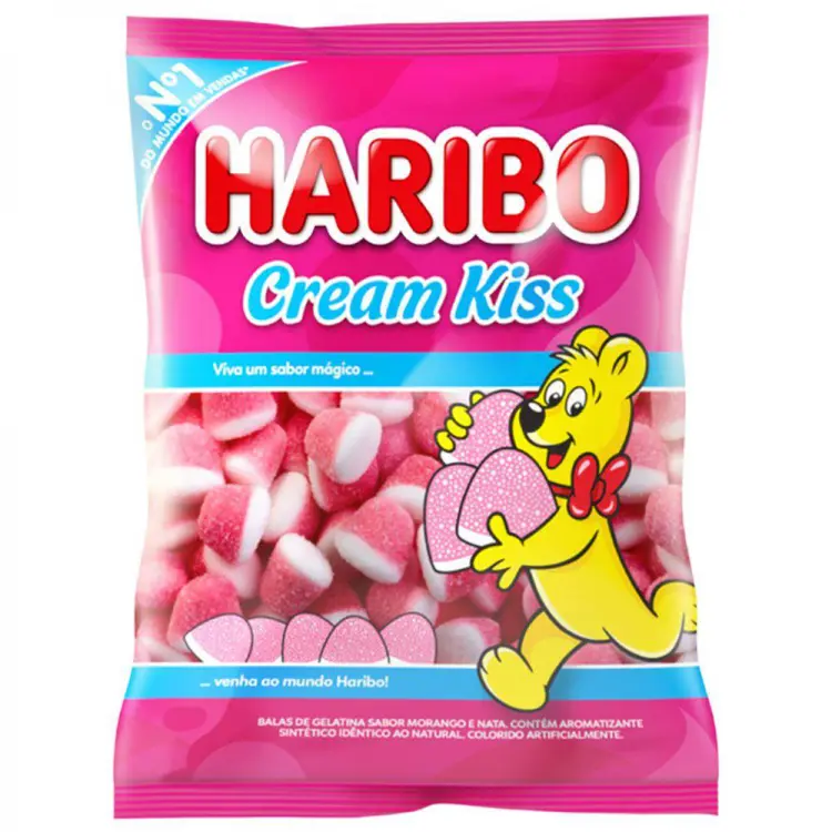 BALA DE GELATINA HARIBO CREAM KISS 100G