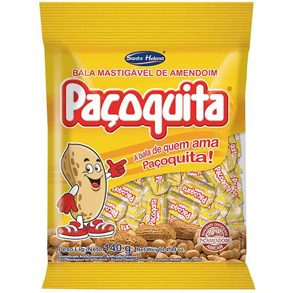 BALA PAÇOQUITA MASTIGÁVEL DE AMENDOIM 140 G