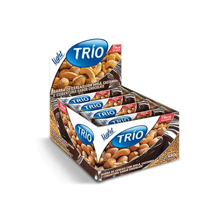 BARRA DE CEREAL TRIO AVELÃ, CASTANHA E CHOCOLATE 20G