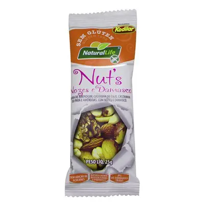 BARRA DE NUTS KODILAR DAMASCO E NOZES SEM GLÚTEN 25G