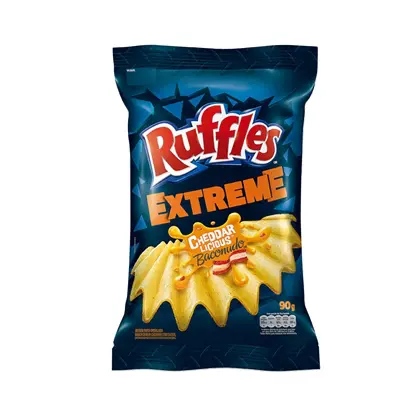 RUFFLES ELMA CHIPS EXTREME CHEDDAR BACON 90G