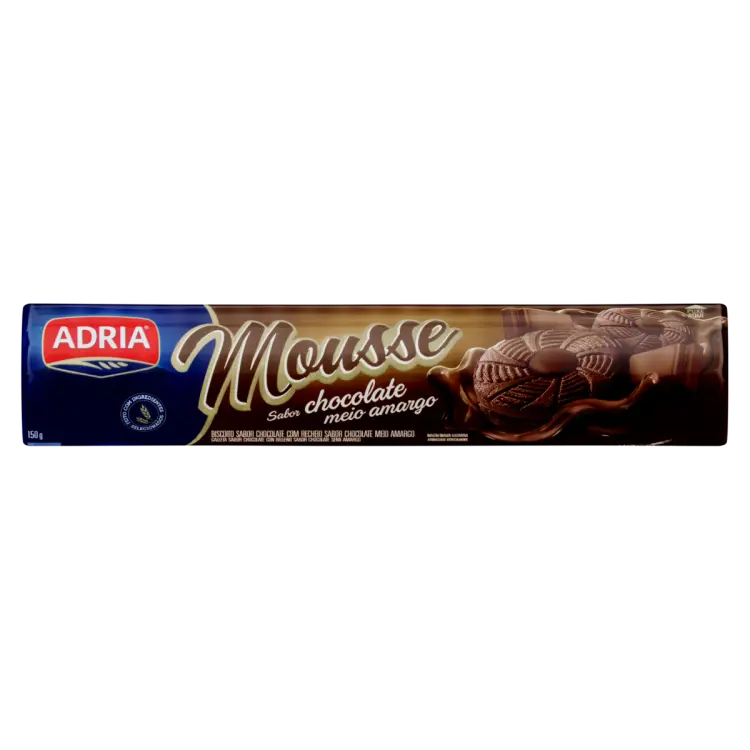 BISCOITO ADRIA MOUSSE CHOCOLATE MEIO AMARGO 150G