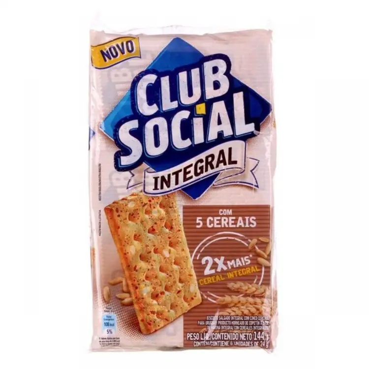 BISCOITO CLUB SOCIAL INTEGRAL MULTIGRÃOS 144G