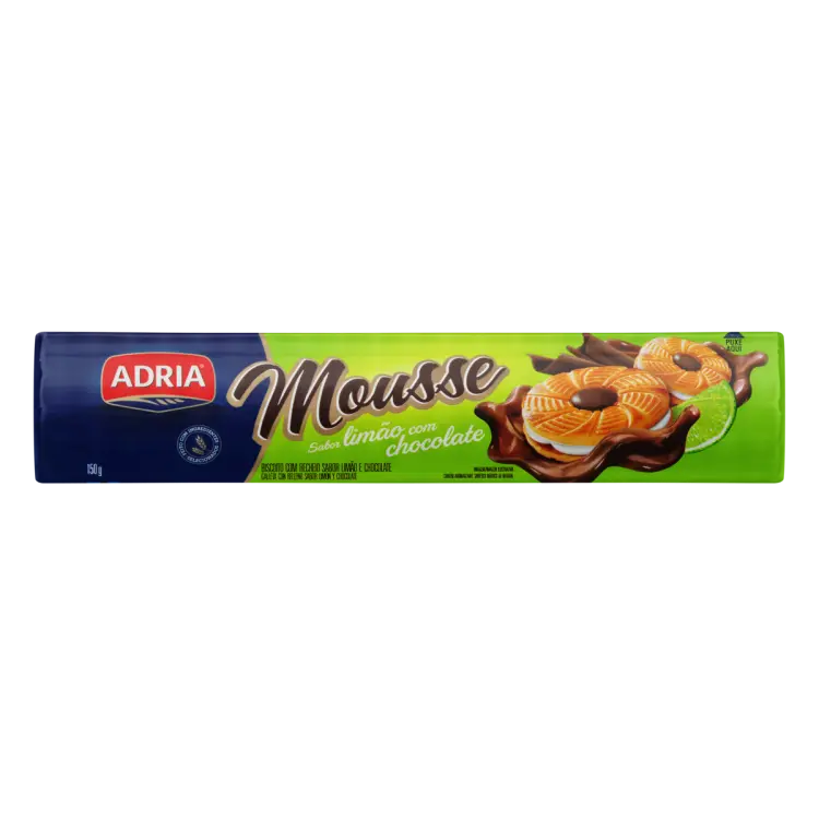 BISCOITO ADRIA MOUSSE LIMÃO COM CHOCOLATE 150G