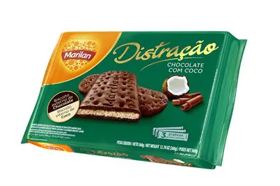 BISCOITO MARILAN DISTRAÇÃO CHOCOLATE/COCO 360G