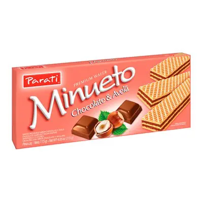 WAFER PARATI MINUETO CHOCOLATE / AVELÃ 115G