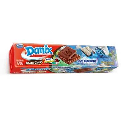 BISCOITO RECHEADO CHOCO CHOCO DANIX SMURFS 130 GRAMAS