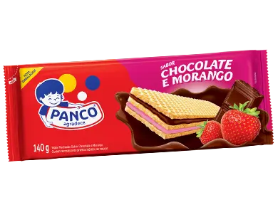 WAFER PANCO CHOCOLATE COM MORANGO 140G