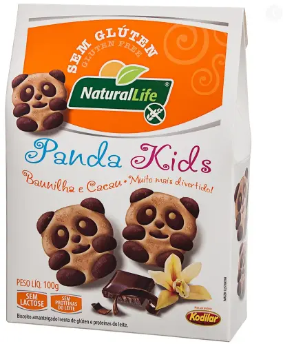 BISCOITO PANDA KIDS NATURAL LIFE BAUNILHA E CACAU 100GR